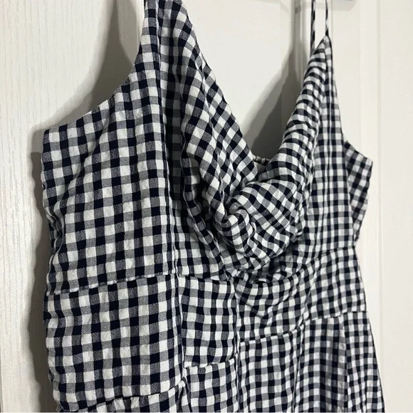 Navy Blue and White Gingham Dress - Picture 3 of 6